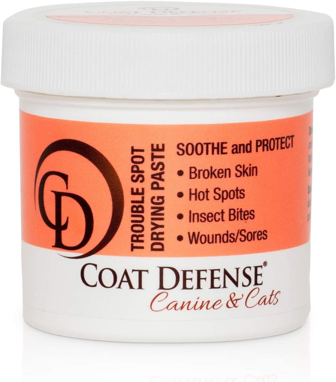 COAT DEFENSE Trouble Spot Drying Paste Made in USA 5 Oz Dog & Cat