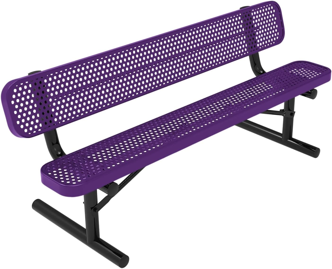 6FT Purple Thermoplastic Coated Outdoor Bench with Back
