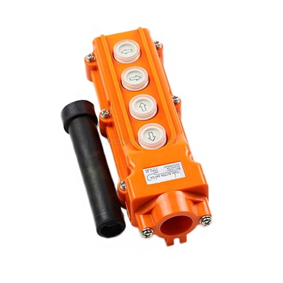 COB-62 Rainproof Crane Pendant Control Station Push Button Switch For Hoist 4 Ways Orange Red ,Easy to Operate