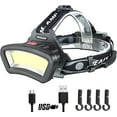 COB Floodlight Headlamp USB Rechargeable 2000 Lumen LED Headlight Hands