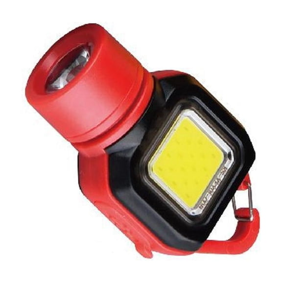 COB Keychain Work Light, 600 Lumens EDC Mini Flashlights, Rechargeable Carabiner Flashlight with Hat Clip, 5 Light Modes Emergency for Running, Hiking and Fishing, Multicolor