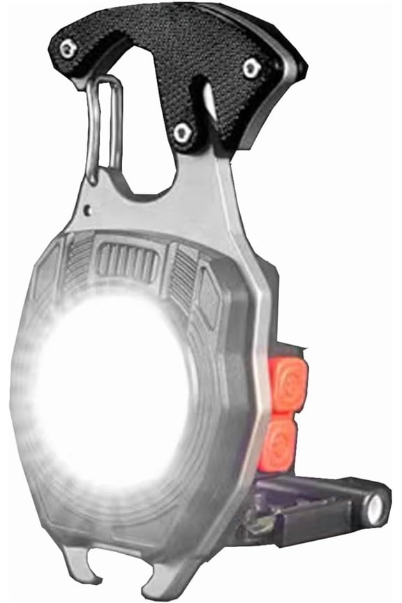 COB Keychain Work Light Flashlight 7 Modes 1600Lumen, Rechargeable, LED, Black