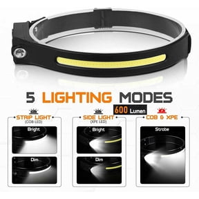 COB LED Headlamp Headlight Torch Headlamp Flashlight Work Light Bar Head Band Lamp USB Motion Sensor Waterproof