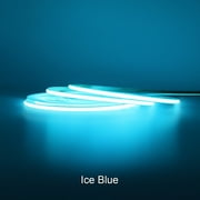 COB LED Strip Light, 16.4FT 12V Ice Blue Narrow Width 5mm COB Light Strip  , 400LEDs/M Cuttable LED Light Strip for Indoor Home Decor (No Power Supply)