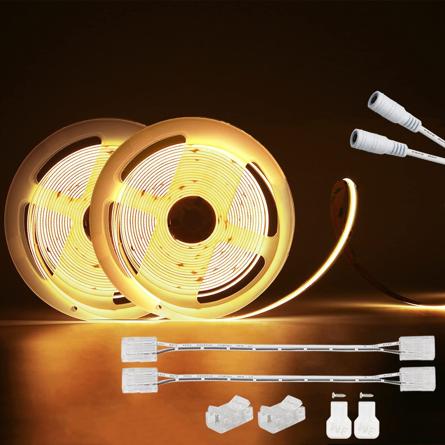 COB LED Strip Lights 40ft/12.2m Super Bright,504 LEDs/m Warm White