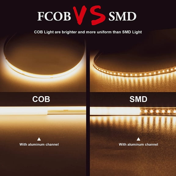 COB LED Strip Lights 9.84ft, 3000K Warm White LED Light Strip, DC24V Tape Light, CRI93+, Bluetooth App Control, Dimmable LED Strips for Bedroom,Cabinet,Living Room.