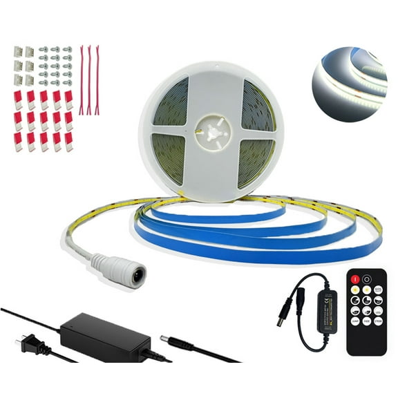 KBLED LAMP Daylight Dcor 50ft/15m LED Strip Lights, Dimmable, 6500K Daylight White, 4800 Count