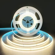 COB LED Strip Lights Natural White 4000K,DC12V 16.4ft/5M 320leds/M CRI90 Flexible LED Tape 8mm, for Indoor Home Cabinet，Bedroom,Kitchen,Stage,Backlight DIY Lighting(Without Power Supply)