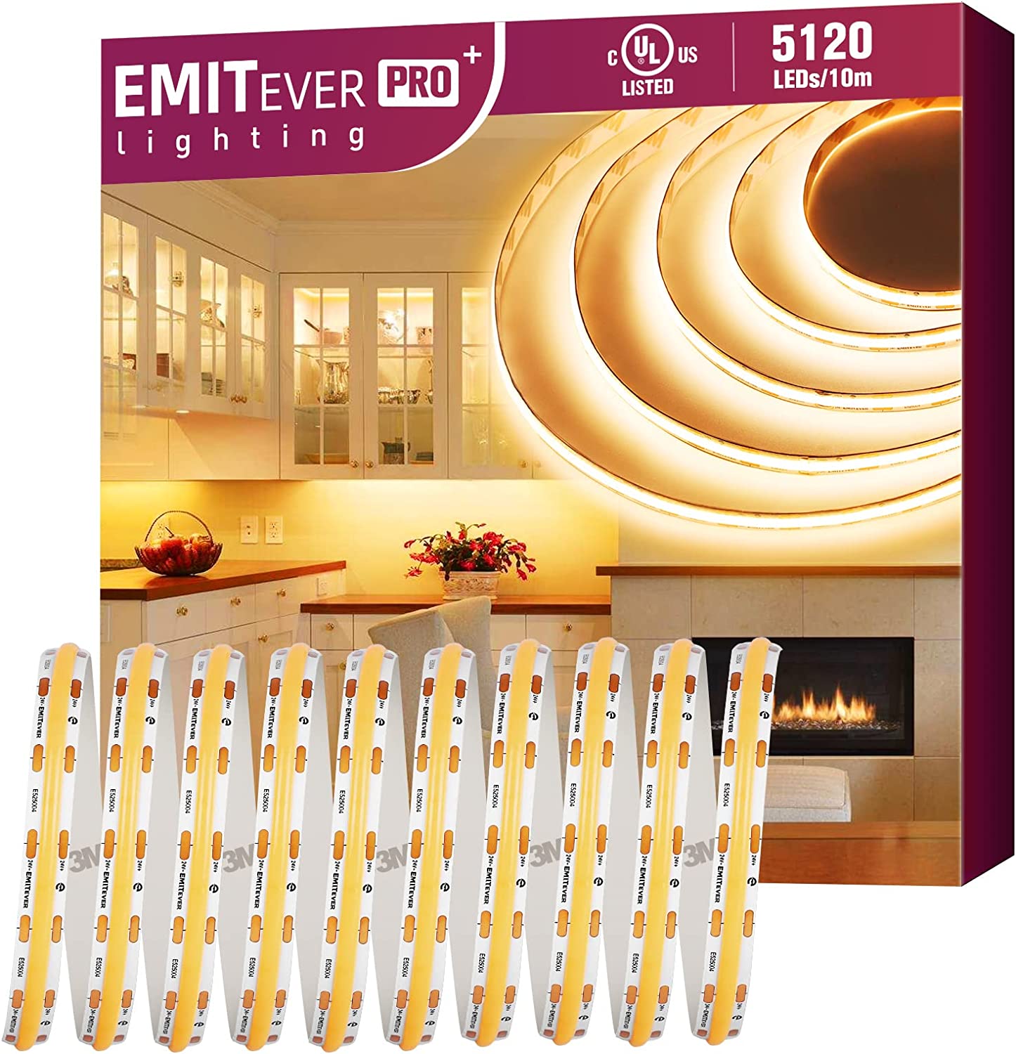 COB LED Strip Lights Warm White, 2700K Tape Light Premium High Density