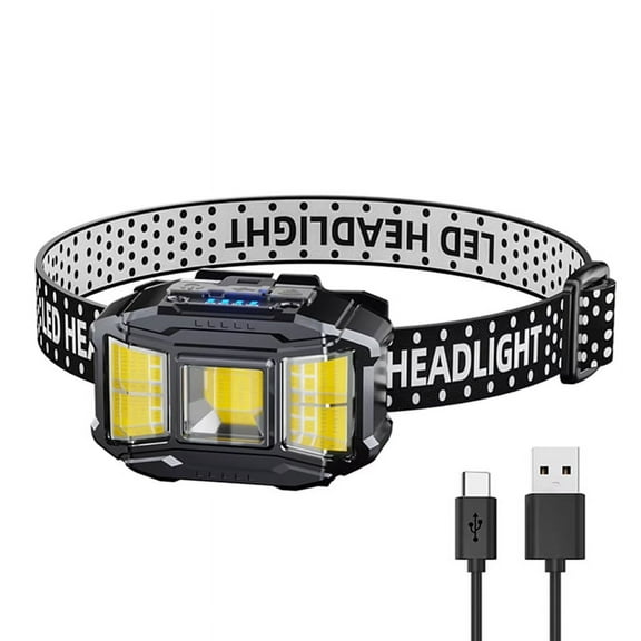 COB LED Strong Light Headlight Motion Sensor Induction Headlamp USB Charging Powerful Headlight Torch for Outdoor Night