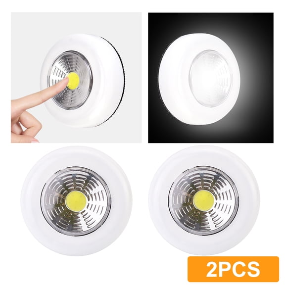 LED Puck Light, 2Pcs Battery Powered Wireless Tap Light for Under Cabinet Closet Counter, Stick-on Anywhere