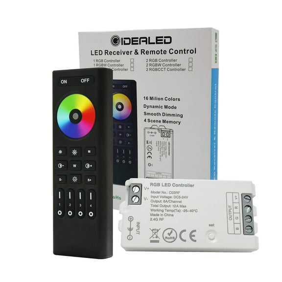 COB RGB LED Strip Controller with 4 Zones RF 2.4G Wireless Remote Control