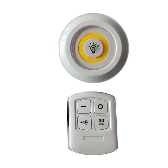 COB Sensor Pat Light 3 Pack LED Remote Control Battery Operated Wireless Stick On Touch Night Lamp Closet Cabinet Bedroom Delay Timer Dual Color