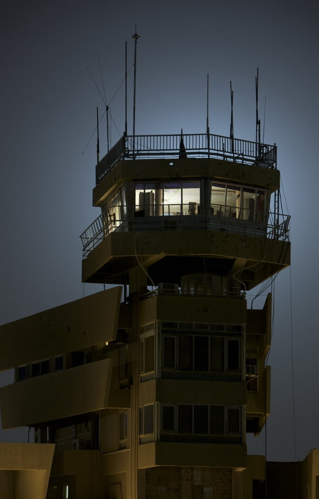 COB Speicher Control Tower Canvas Art - Terry MooreStocktrek Images (12 x 18)