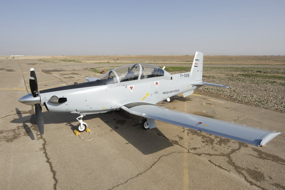COB Speicher Tikrit Iraq - A T-6 Texan trainer aircraft of the Iraqi Air Force Canvas Art - Terry MooreStocktrek Images (18 x 12)