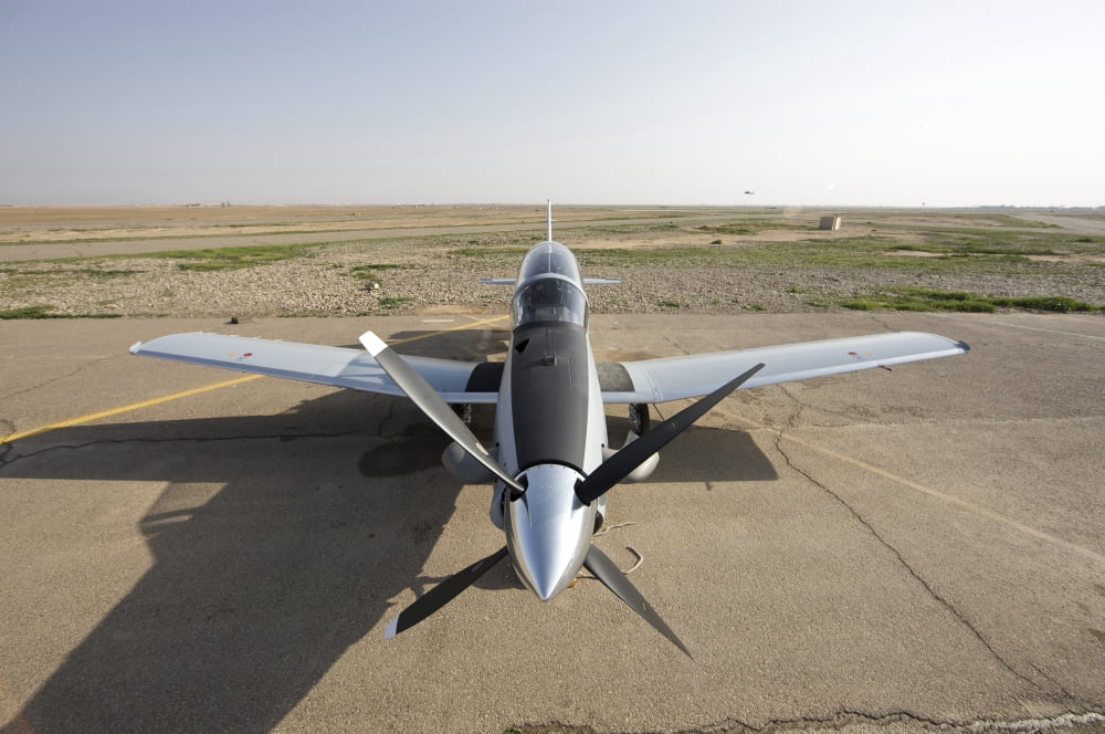 COB Speicher Tikrit Iraq - A T-6 Texan trainer aircraft of the Iraqi Air Force Canvas Art - Terry MooreStocktrek Images (18 x 12)