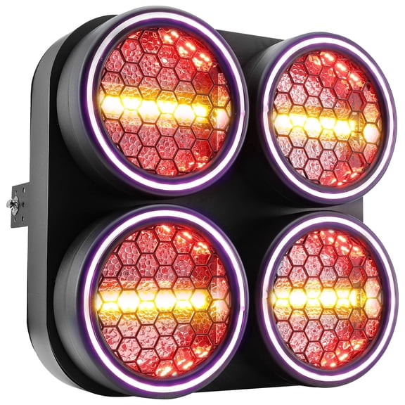 COB Stage Lights,4x50W LED Vintage DJ  Matrix Light with Golden Halo Effect,DMX/Master-Slave/Auto/Sound Activated Backlight Wash Strobe Par Light for Events Party Wedding Concert Dance