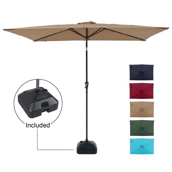COBANA 107.70 Inches Beige Patio Umbrella with Push Button