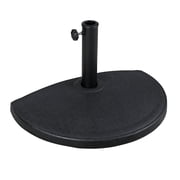 COBANA 20lb Half Round Patio Umbrella Base, Half Moon Umbrella Stand Weight for Outdoor Market Umbrella, Black