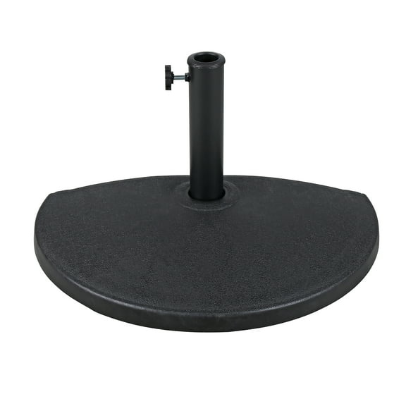 COBANA 33lb Half Round Patio Umbrella Base, Half Moon Umbrella Stand Weight for Outdoor Market Umbrella, Black