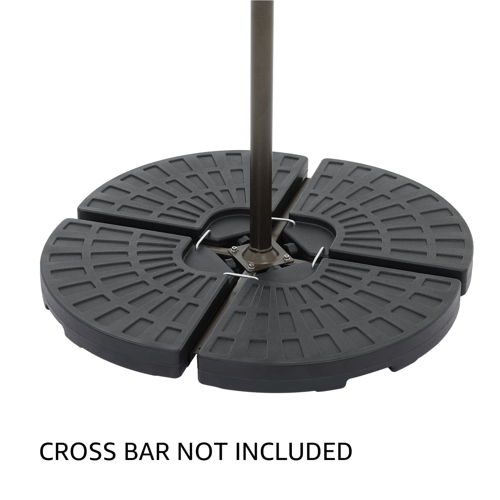 COBANA 4-Piece Cantilever Offset Patio Umbrella Base, Easy Filling Umbrella Stand Weights, Water/Sand Filled, Max 170lbs