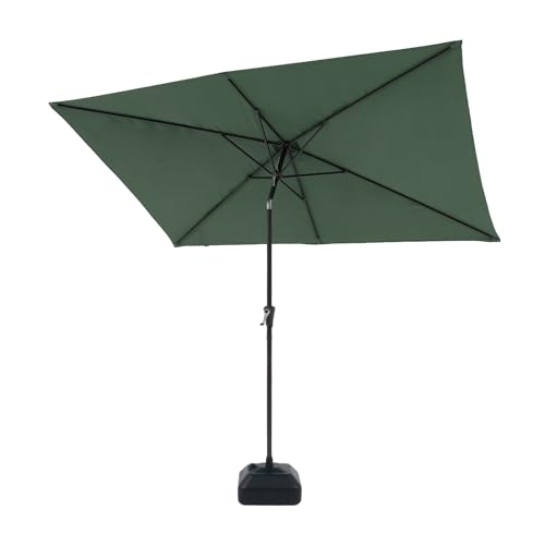 COBANA 6.5 x 10 ft Rectangular Patio Umbrella with Base, Outdoor Table ...