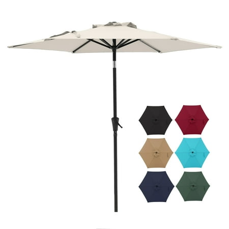 COBANA 7.5’ Patio Umbrella, Outdoor Table Market Umbrella for Garden, Cream White