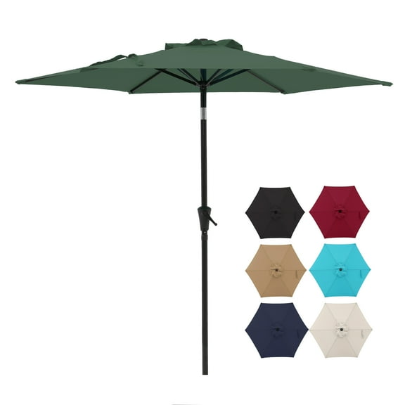 COBANA 7.5’ Patio Umbrella, Outdoor Table Market Umbrella for Garden, Dark Green