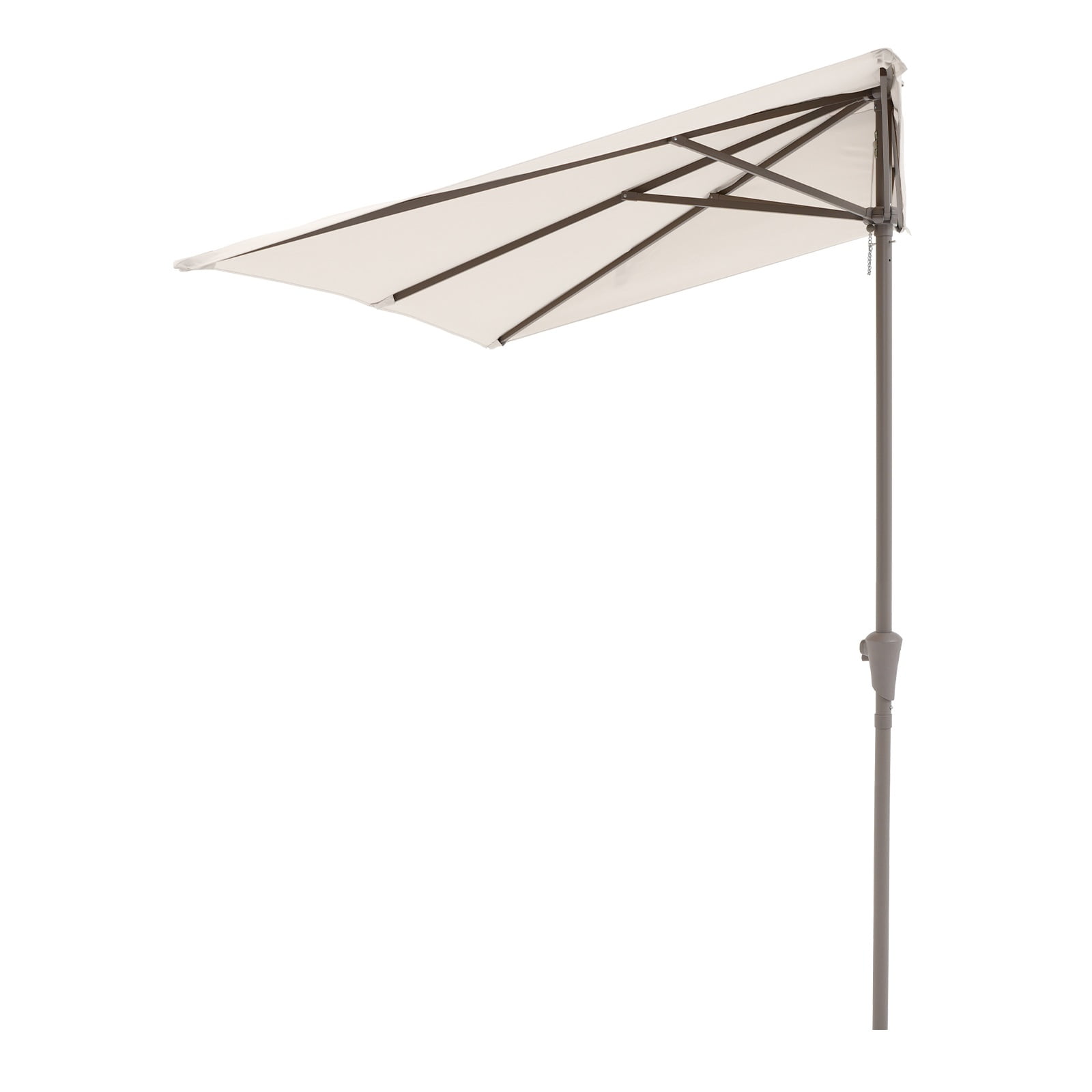 COBANA 7.5’ by 4’ Half Rectangular Outdoor Patio Umbrella for Patio, Balcony, Garden, Deck, Cream White