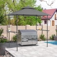 thumbnail image 1 of COBANA Grill Gazebo 8’ by 5’ Outdoor Patio Backyard BBQ Grill Shelter Double Tiered Soft Canopy Top with Steel Frame and Bar Counters, Gray, 1 of 7
