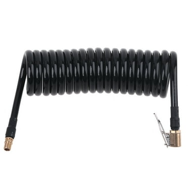 COBBEKO Heavy Duty Coiled Air Hose Polyurethane Air Compressor Coil Hose Stretch 3 Meters Length Fitting for Industrial Black