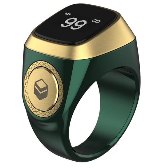 COBBEKO iQibla Zikr 1 Lite for Smart Counter for Muslims 18mm, Wearable Ring Digital Tasbeeh Prayer for Time Reminder with Vibra