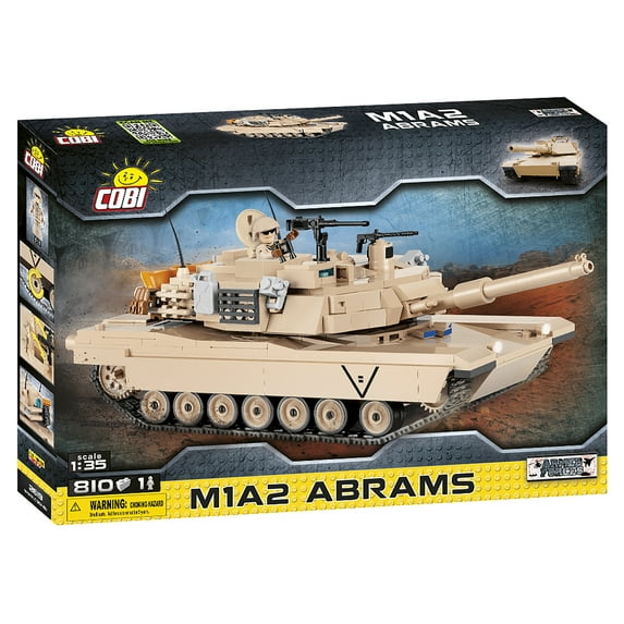 COBI Abrams M1A2 802 Piece Construction Blocks Building Kit, Scale 1:35