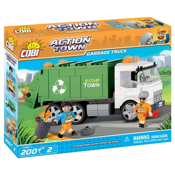 COBI Action Town ECO Town Garbage Truck 200 Piece Construction Blocks Building Kit