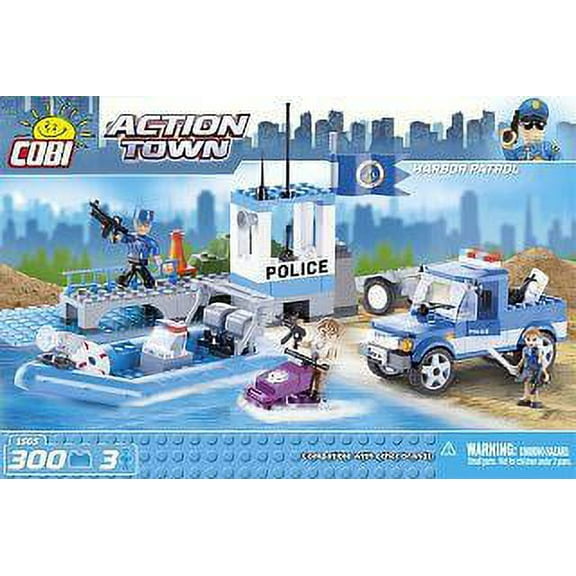 COBI Action Town Harbor Patrol - Building Block Police Play Set # 1565