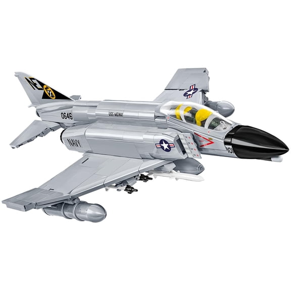 COBI Armed Forces F-4 Phantom II Aircraft Carrier Model Plane Interlocking Building Block Set # 5897