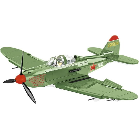 COBI WWII Bella P-39Q AIRACOBRA Soviet Fighter Plane | World War II Historical Collection Aircraft Toys | 1:32 Scale Model Airplane with Stand | Interlocking Building Block Set # 5747