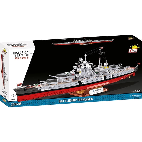 COBI Historical Collection WWII Battleship Bismarck, 3204 Pieces