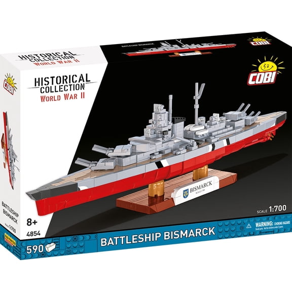 COBI Historical Collection WWII Battleship Bismarck Building Set, 590 Pieces