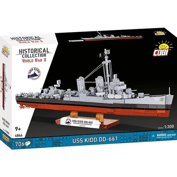 COBI Historical Collection WWII USS KIDD (DD-661) / Fletcher-Class Destroyer, 706-pieces