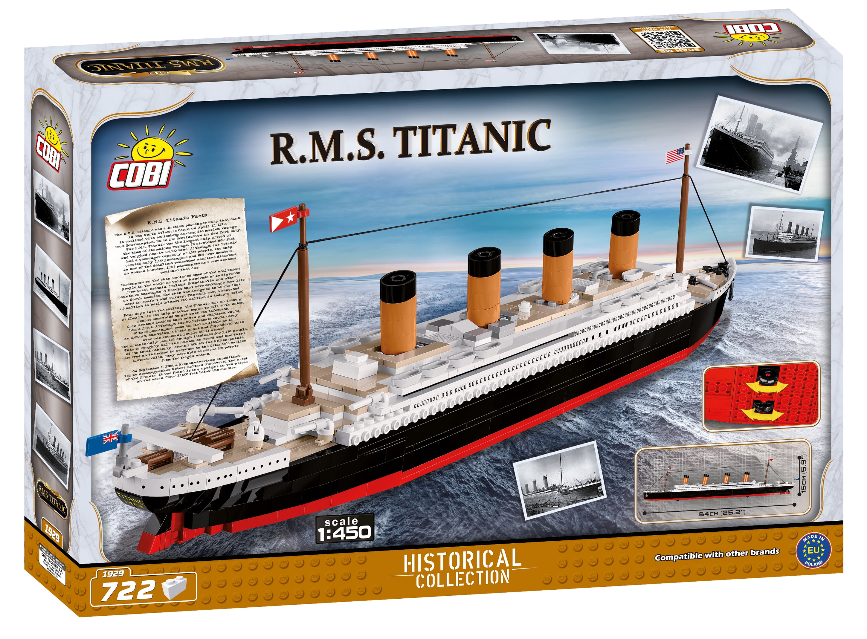 COBI Histrocial Collection R.m.s. Titanic Piece Construction Blocks Building Kit Walmart.com