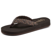 COBIAN Adult Female Braided Bounce Flip Flop Sandals, Color Chocolate, Size 10
