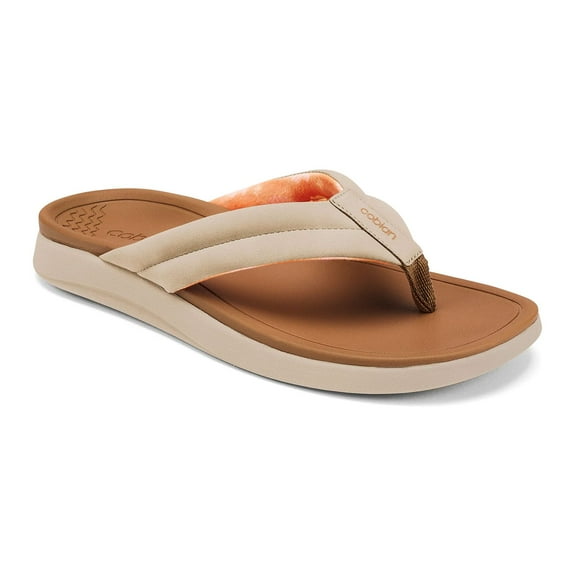 COBIAN Adult Female Darby Flip Flop Sandals, Color: Cream, Size: 09 (DAR24-110-09)