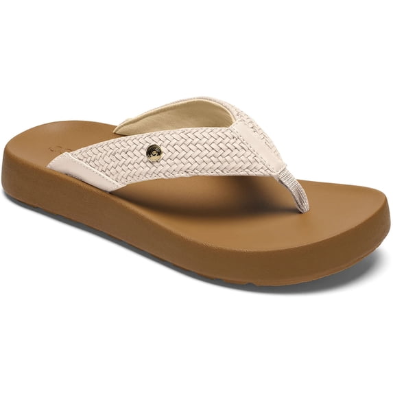 COBIAN Adult Female Palmilla Sandals, Color: Cream, Size: 06 (PAL25-110-06)