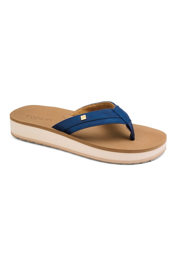 COBIAN Adult Female Reya Rise Flip Flop Sandals, Color: Navy, Size: 8