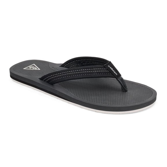 COBIAN Adult Male Anchor Flip-Flop Sandals, Color: Black, Size: 11 (HBA23-001-11)