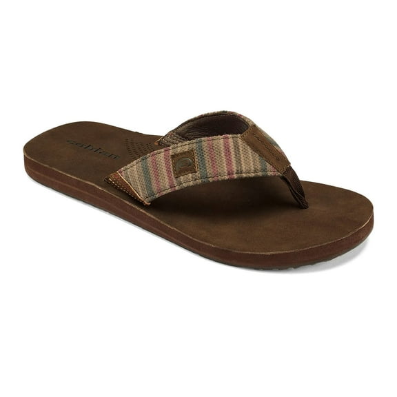 COBIAN Adult Male Zarape Flip Flop Sandals, Color: Brown, Size: 12 (ZAP24-200-12)