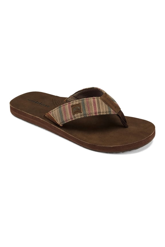 Adult Male Zarape Flip Flop Sandals, Color: Brown, Size: 12 (ZAP24-200-12)