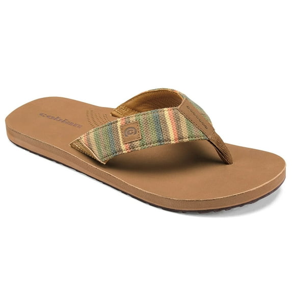 COBIAN Adult Male Zarape Flip Flop Sandals, Color: Tan, Size: 11 (ZAP24-230-11)
