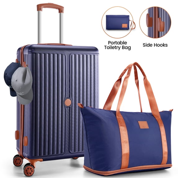 COBIZI Carry on Luggage Sets Hardside 20'' Carry on Suitcase with Spinner Wheels&TSA Lock,Lightweight 3 Piece Luggage Sets Dark Blue